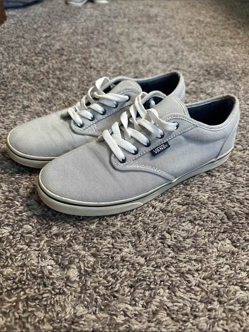 Vans Atwood Low Women’s 7.5 Navy Stripe Canvas Lace-Up Sneakers